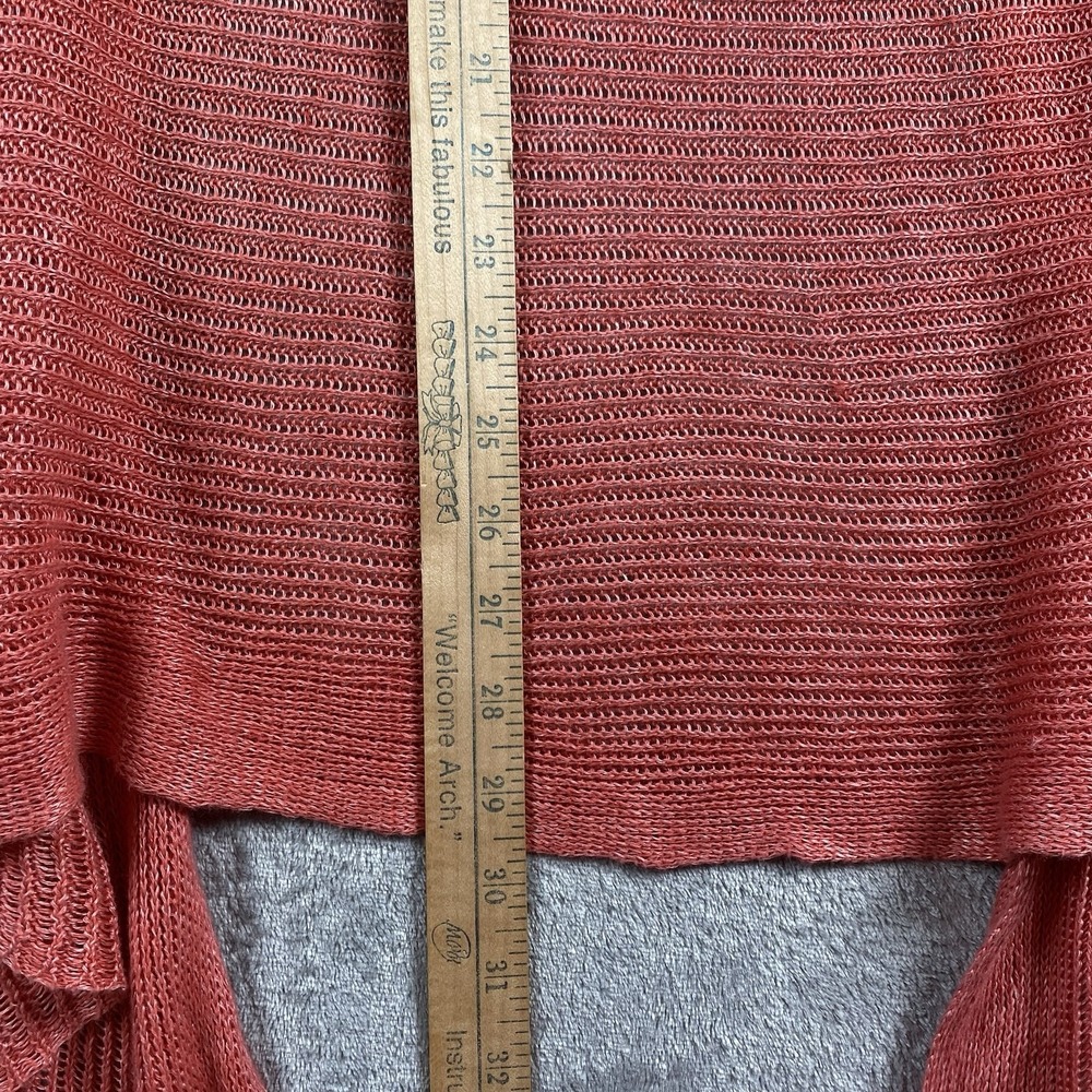 Eileen Fisher Dusty Rose Open-Front Ribbed Cardigan - Picture 10 of 10